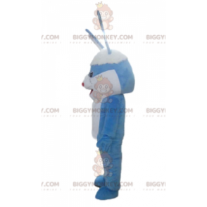 BIGGYMONKEY™ Mascot Costume Blue and White Giant Rabbit with