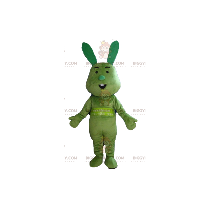 Rolig och egendomlig All Green Bunny BIGGYMONKEY™ maskotdräkt -