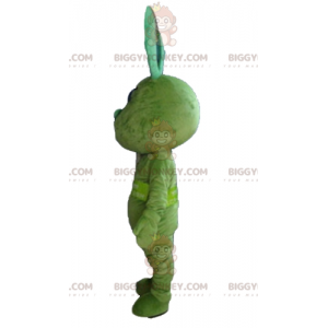 Costume de mascotte BIGGYMONKEY™ de lapin tout vert drôle et