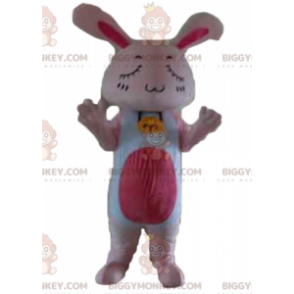 Disfraz de mascota BIGGYMONKEY™ Conejo gigante rosa y blanco