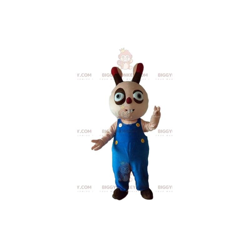 Costume de mascotte BIGGYMONKEY™ de lapin beige et marron dodu