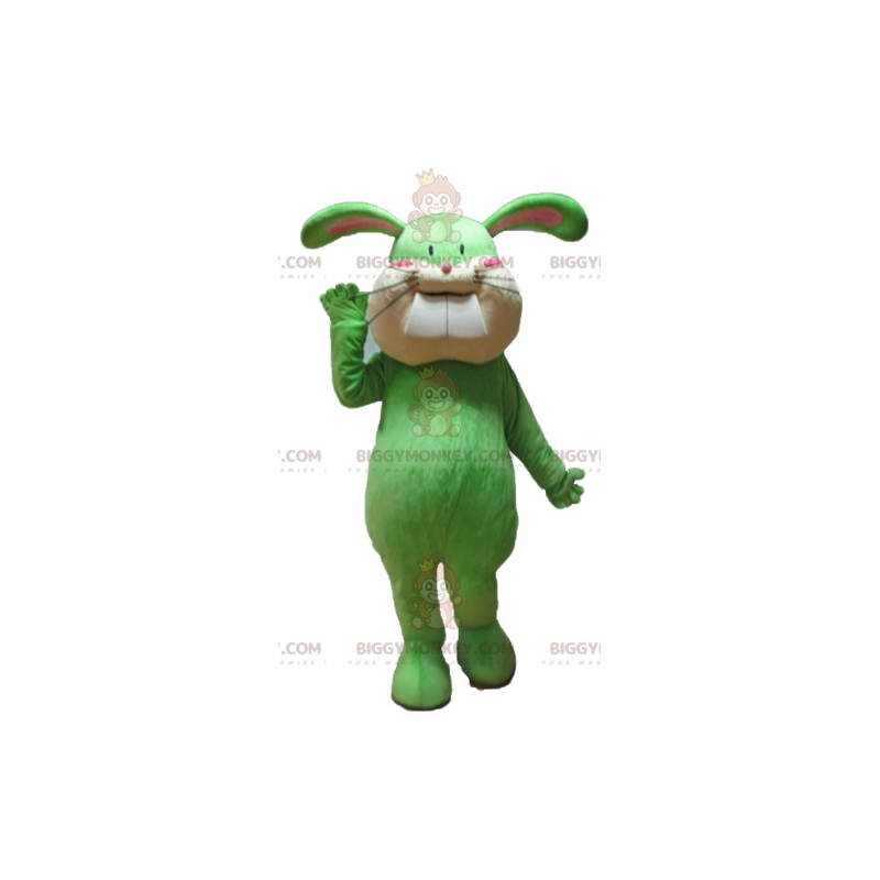 BIGGYMONKEY™ Soft and Cute Green and Tan Rabbit Mascot Costume