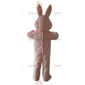 Pink Bunny BIGGYMONKEY™ maskotkostume med skjorte og sløjfe -