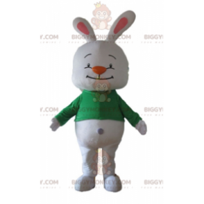 Costume de mascotte BIGGYMONKEY™ de gros lapin blanc avec un