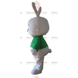 Costume de mascotte BIGGYMONKEY™ de gros lapin blanc avec un