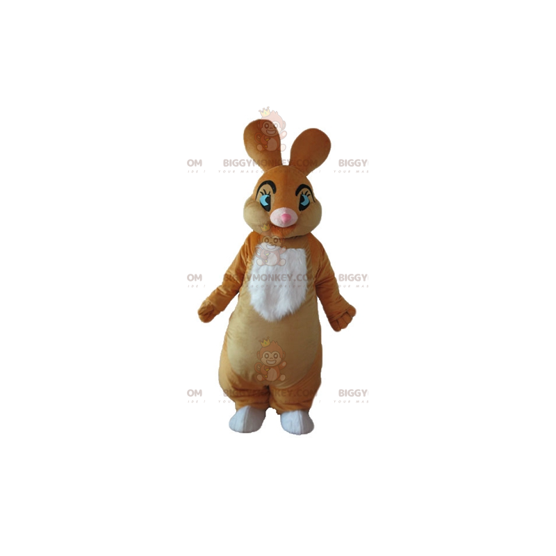 Costume de mascotte BIGGYMONKEY™ de lapin marron et blanc doux