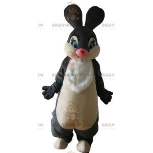 Suave y elegante disfraz de mascota de conejo blanco y negro