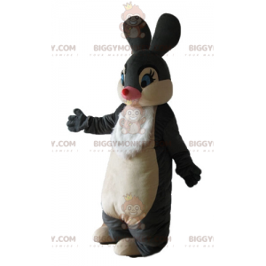 Costume mascotte BIGGYMONKEY™ coniglio bianco e nero morbido ed