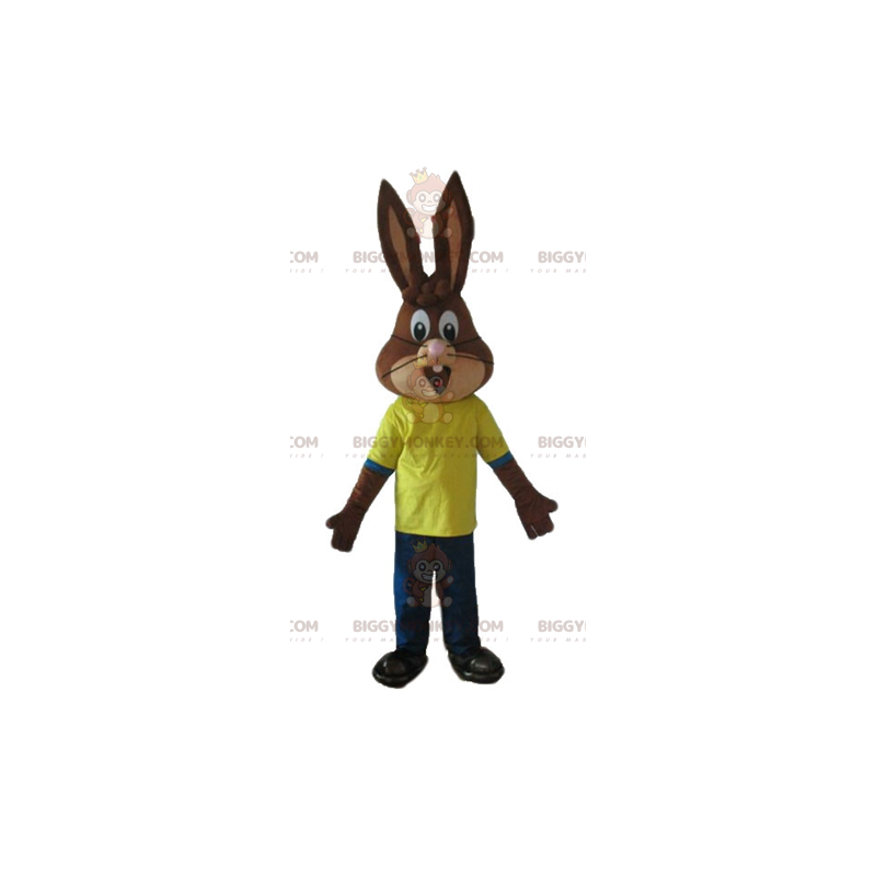 Costume de mascotte BIGGYMONKEY™ de Quicky lapin marron de