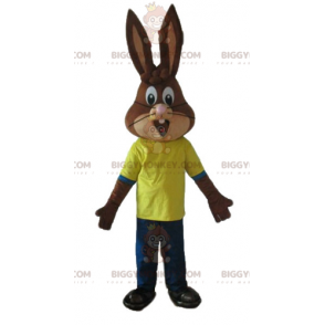 Costume de mascotte BIGGYMONKEY™ de Quicky lapin marron de