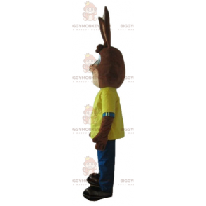 Traje de mascote Nesquik Famoso Coelho Marrom Quicky