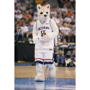 White and Black Wolf BIGGYMONKEY™ Mascot Costume -