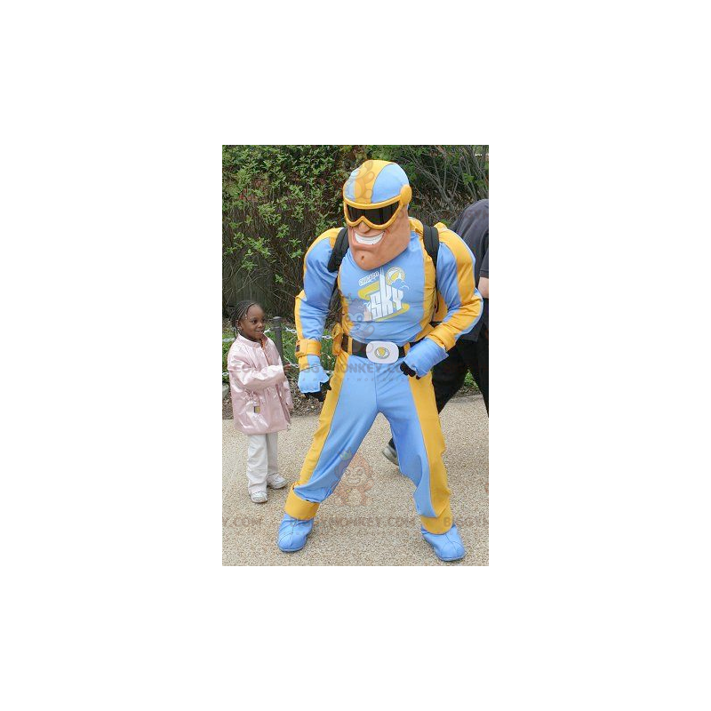 BIGGYMONKEY™ Costume da mascotte Vestito blu e giallo da