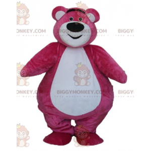 BIGGYMONKEY™ Disfraz de mascota de oso rosa y blanco lindo y