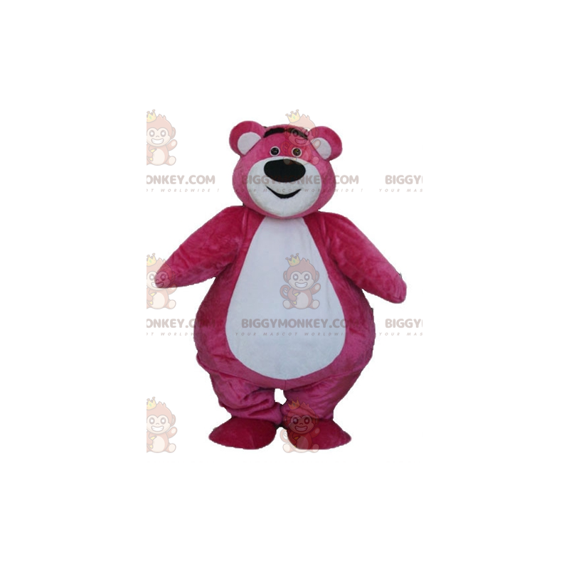Costume de mascotte BIGGYMONKEY™ de gros ours rose et blanc