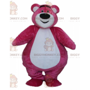 BIGGYMONKEY™ Disfraz de mascota de oso rosa y blanco lindo y