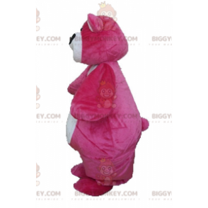 BIGGYMONKEY™ Stor fyllig och söt rosa och vit björnmaskotdräkt