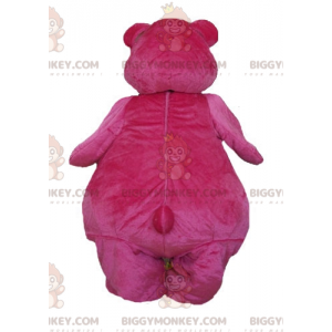 BIGGYMONKEY™ Big Plump and Cute Pink and White Bear Mascot