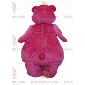 Costume de mascotte BIGGYMONKEY™ de gros ours rose et blanc