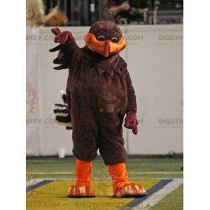 Costume de mascotte BIGGYMONKEY™ d'oiseau marron et orange -