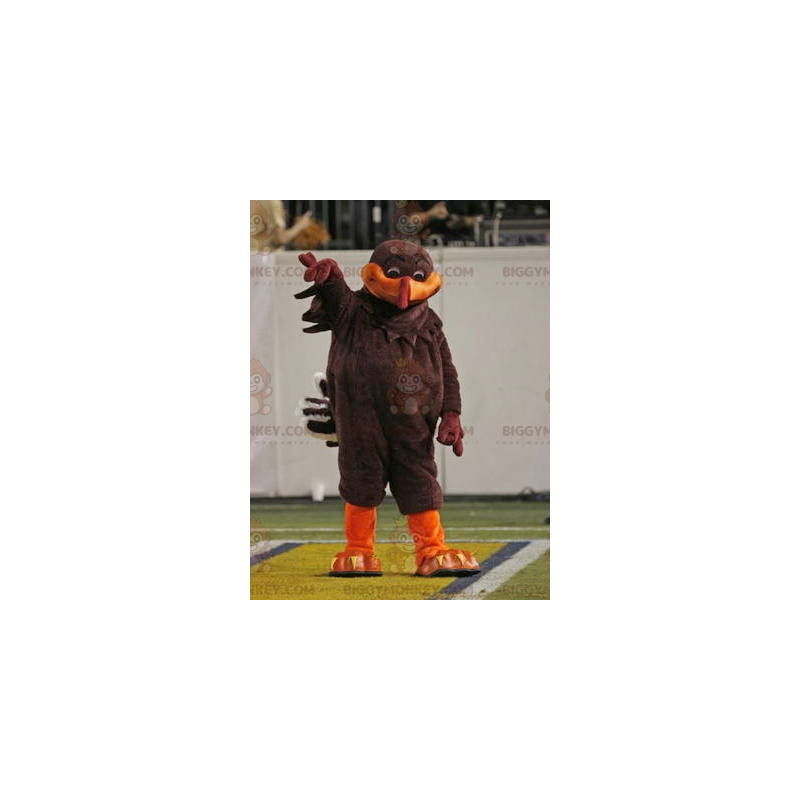Costume de mascotte BIGGYMONKEY™ d'oiseau marron et orange -
