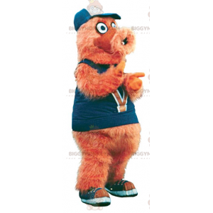 Orange Yeti Hairy Man BIGGYMONKEY™ Mascot Costume –