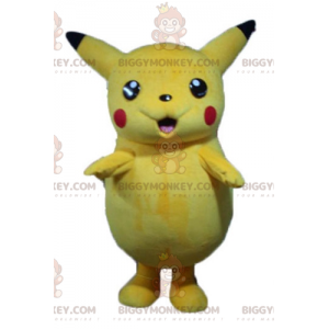 Tecknad gul berömd Pikachu Pokémeon BIGGYMONKEY™ maskotdräkt -