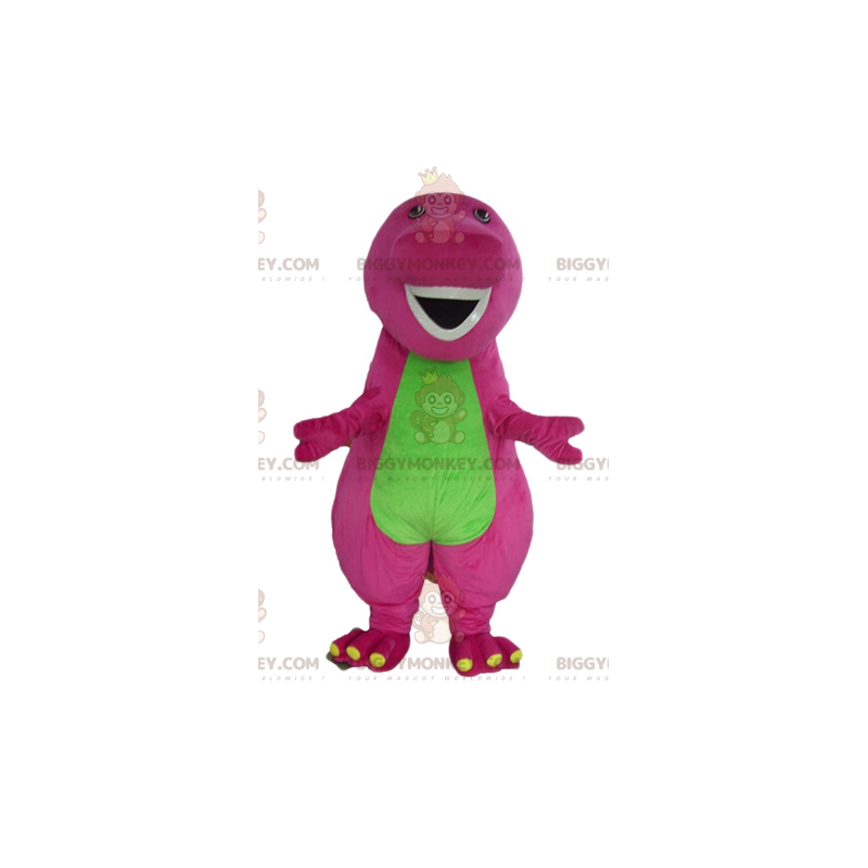 Costume da mascotte BIGGYMONKEY™ da dinosauro gigante rosa e