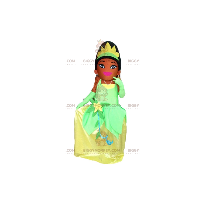 BIGGYMONKEY™ Prinsessa Tiana -maskottiasu The Prinsessa ja