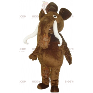 BIGGYMONKEY™ Big Brown Mammoth Mascot Costume With Big Tusks -