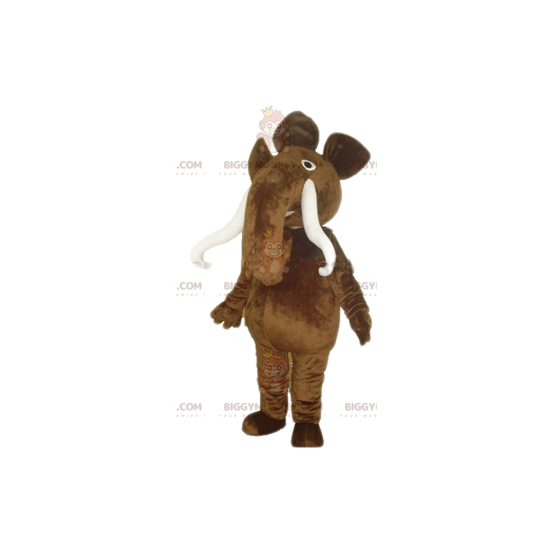 BIGGYMONKEY™ Big Brown Mammoth Mascot Costume With Big Tusks -