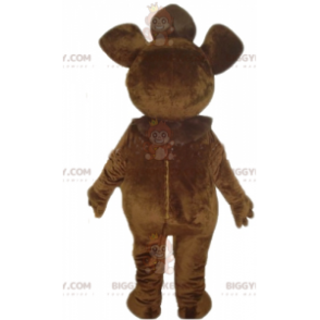 BIGGYMONKEY™ Big Brown Mammoth Mascot Costume With Big Tusks -