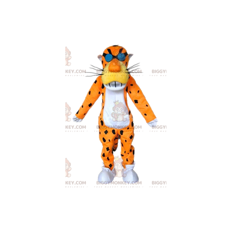 Costume da mascotte BIGGYMONKEY™ tigre bianca e nera arancione