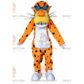 Costume da mascotte BIGGYMONKEY™ tigre bianca e nera arancione