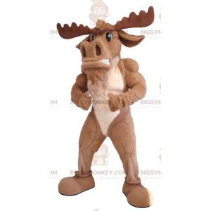 Bruin kariboe-eland BIGGYMONKEY™ mascottekostuum -