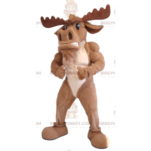 Costume de mascotte BIGGYMONKEY™ d'élan de caribou marron -