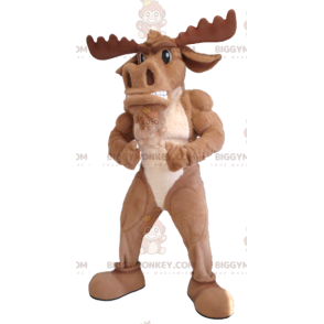 Brown Caribou Moose BIGGYMONKEY™ Mascot Costume –