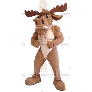 Costume de mascotte BIGGYMONKEY™ d'élan de caribou marron -