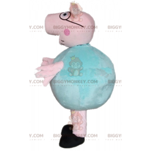 Στολή μασκότ Big Funny Plump Pink and Green Pig BIGGYMONKEY™ -