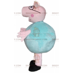Costume de mascotte BIGGYMONKEY™ de gros cochon rose et vert
