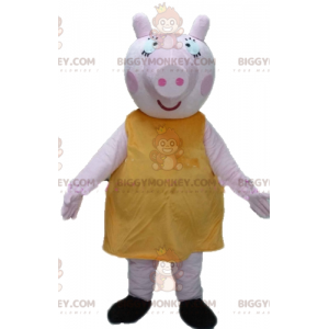 BIGGYMONKEY™ Fat Pink Pig Mascot -asu, jossa on hauska pullea