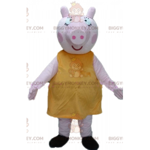 Costume de mascotte BIGGYMONKEY™ de gros cochon rose avec une