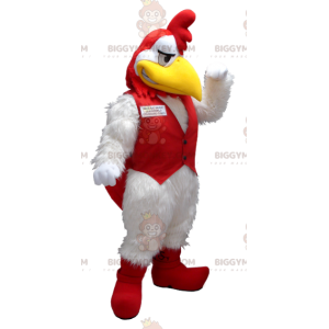 Costume de mascotte BIGGYMONKEY™ de coq blanc et rouge -