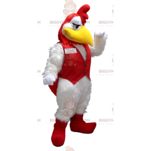 Costume da mascotte BIGGYMONKEY™ Gallo bianco e rosso -