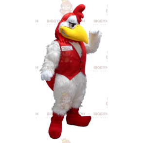Costume de mascotte BIGGYMONKEY™ de coq blanc et rouge -