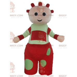 Rode en groene gigantische babypop BIGGYMONKEY™ mascottekostuum