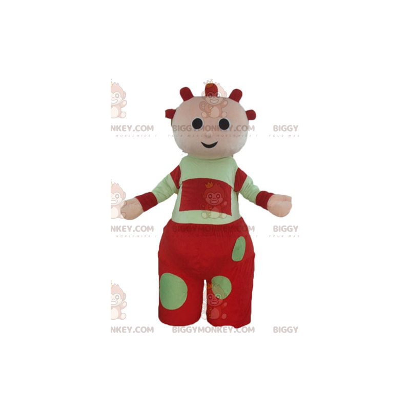 Κόκκινη και πράσινη στολή μασκότ BIGGYMONKEY™ Giant Baby Doll -