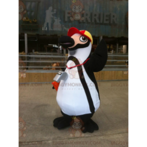 Costume da mascotte pinguino bianco e nero BIGGYMONKEY™ con