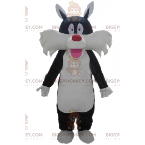 Sylvester Famous Cartoon Black Cat BIGGYMONKEY™ maskotti puku -