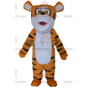 Tigger Orange Vit och Svart Tiger BIGGYMONKEY™ maskotdräkt -
